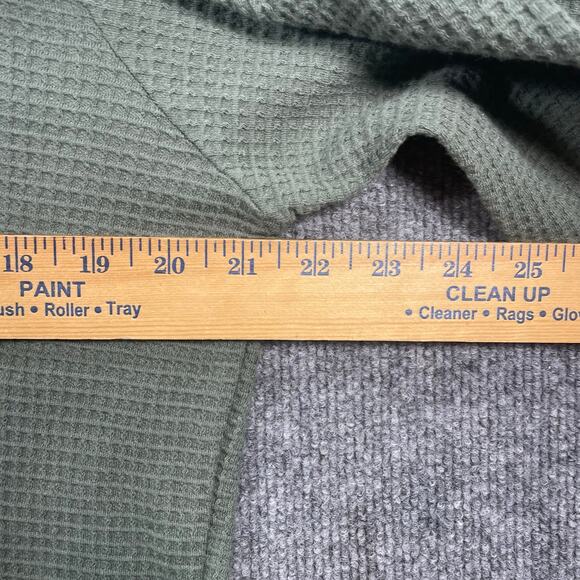 Marine Layer Waffle Knit Hoodie Men's Medium Green Drawstring Casual Lightweight - Picture 6 of 10